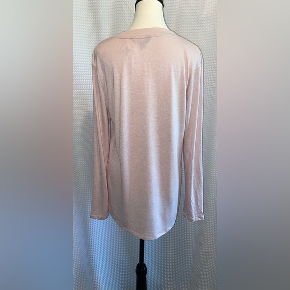 Women’s BANANA REPUBLIC light pink LUXESPUN CURVED-HEM TOP size Large NEW - Picture 13 of 15